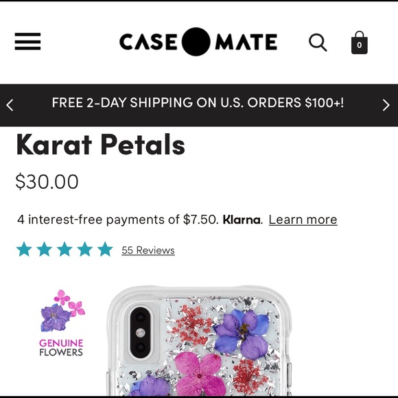 Case-mate iPhone Xs or X Pressed Flower Phone Case - Picture 3 of 5